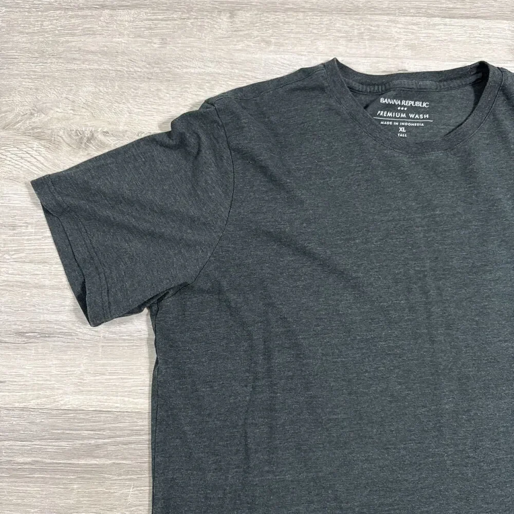 Banana Republic Shirt Men's Charcoal Gray Premium Wash Tee 2XLT Cotton Blend